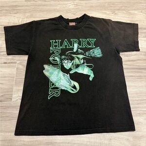 Vintage Warner Bros. Harry Potter Black/Green Harry Potter Kids Tee Large Y2K